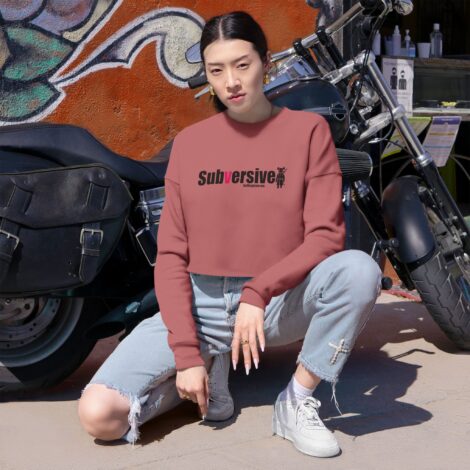 Subversive Cropped Sweatshirt - Women's Graphic Streetwear